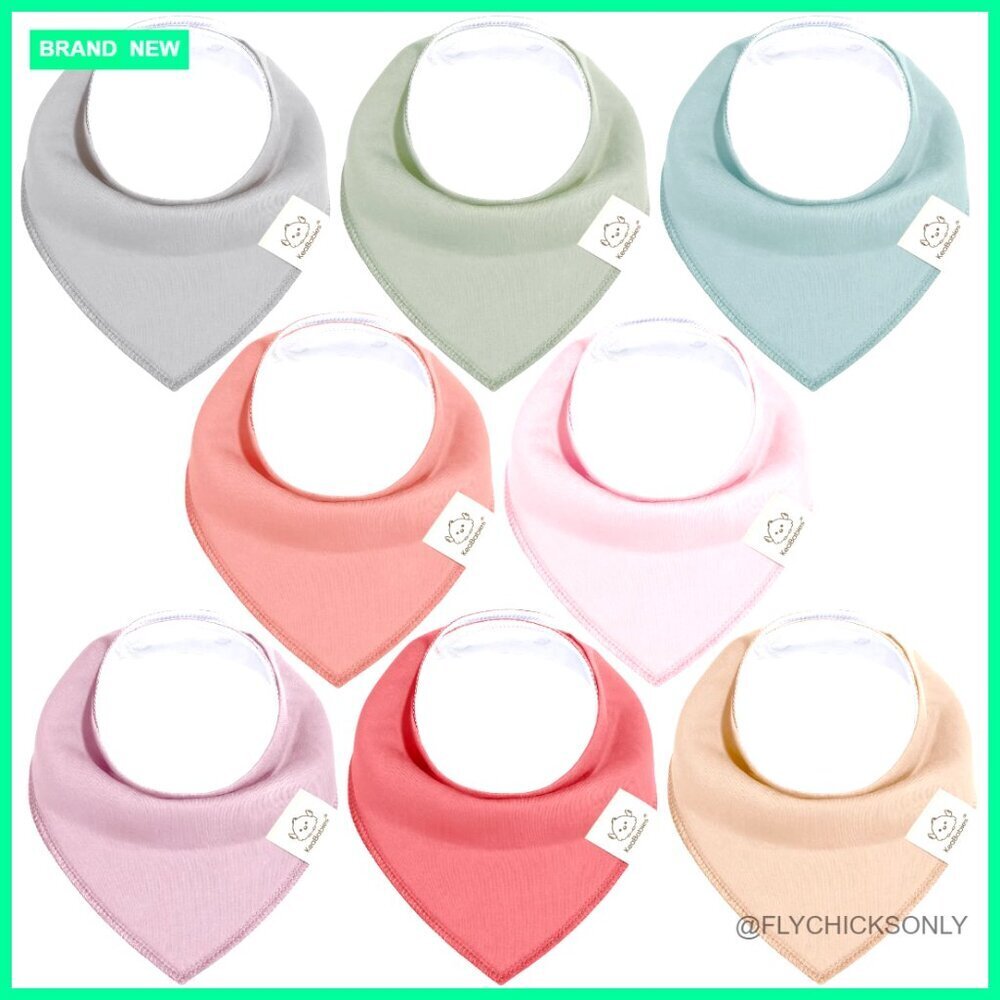 8-Pack Organic Cotton Bandana Bibs, Super Absorbent for Drooling & Teething